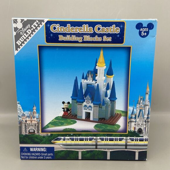 NEW Disney Build-It CINDERELLA CASTLE Building Block Set Complete w/Box & Manual - Picture 1 of 6
